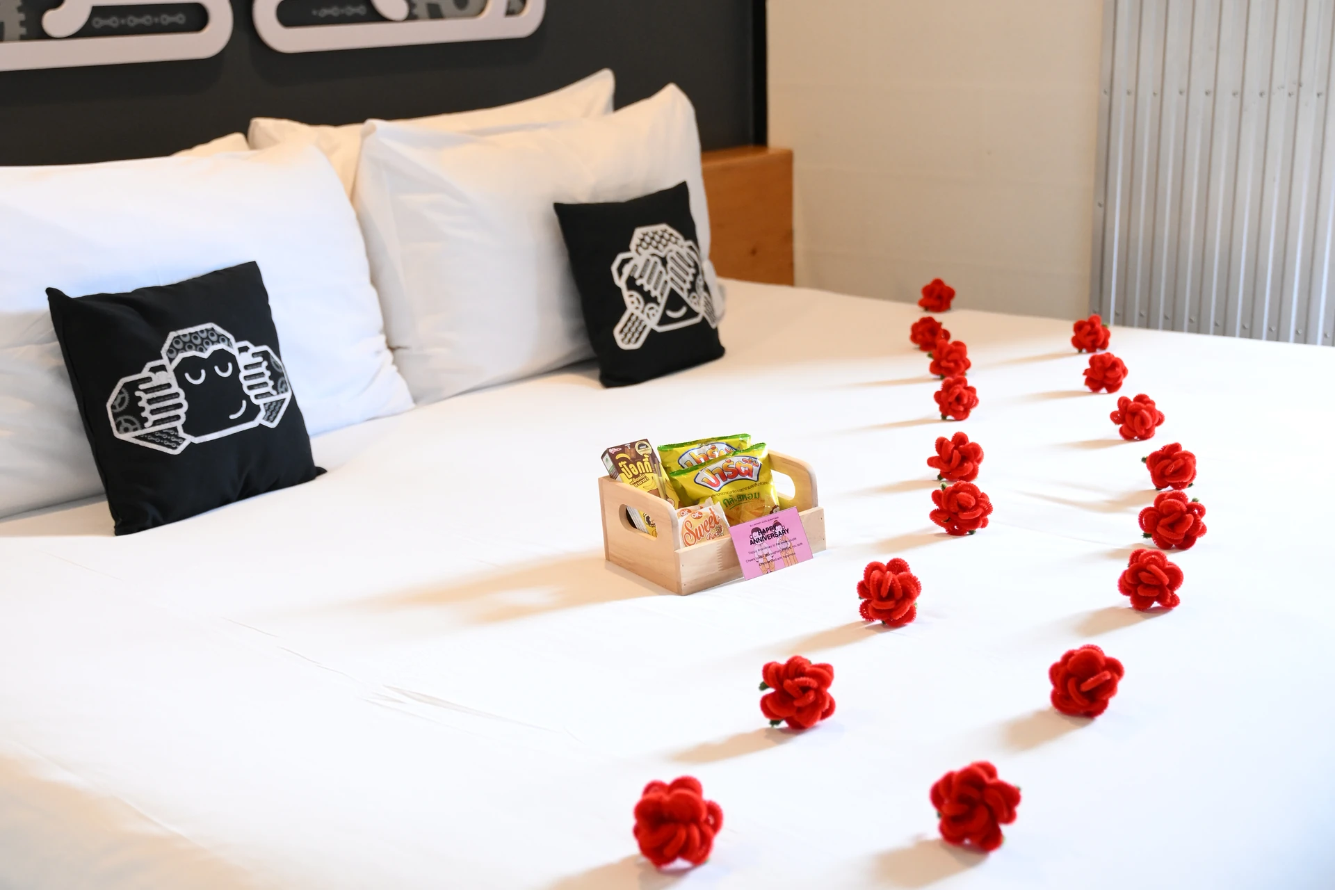 Anniversary room setup at Blu Monkey Suratthani